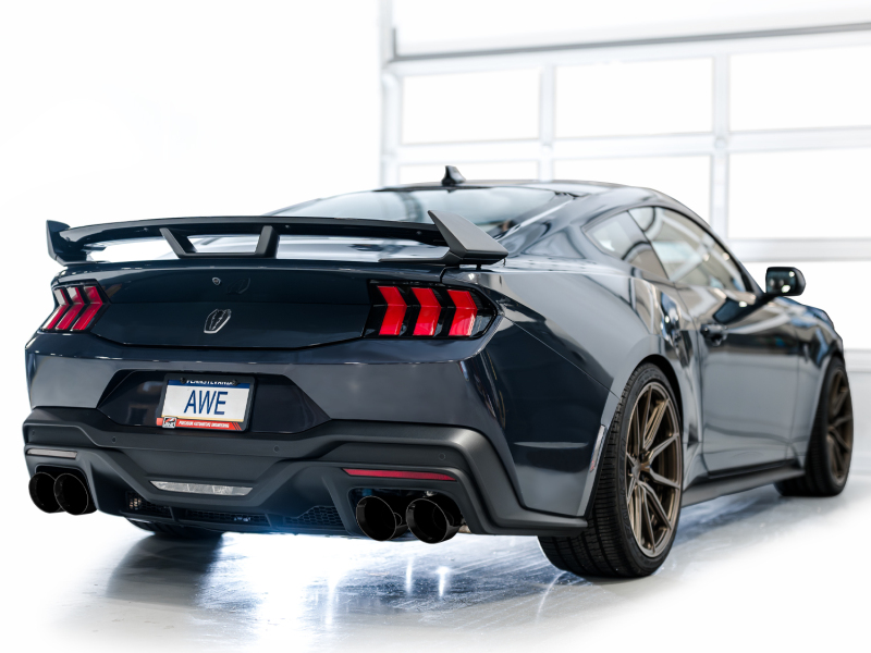 Ford Mustang Performance Exhaust - Rear - AWE Tuning - Cat-Back Track Edition - Diamond Black - `24-`27